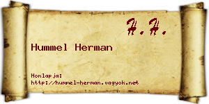 Hummel Herman névjegykártya